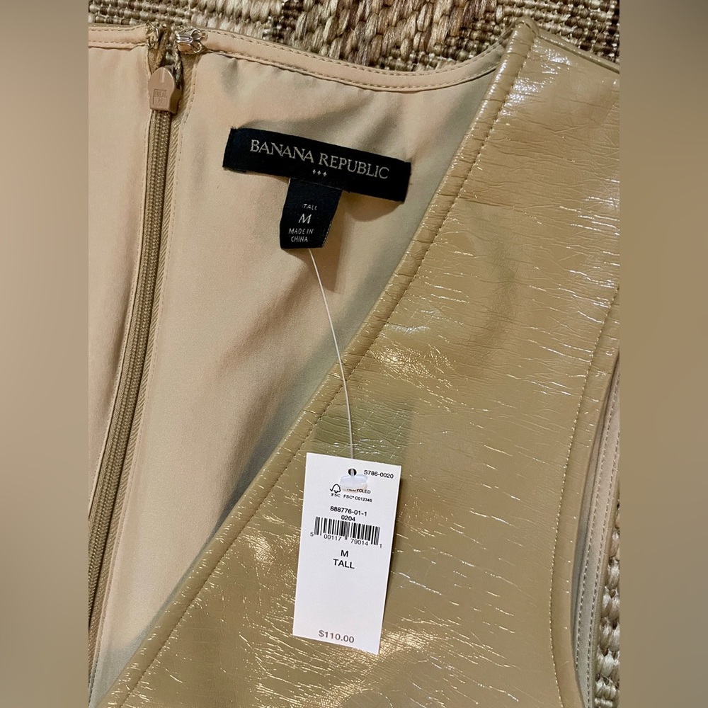 Tall Vegan Leather Shift Dress | Banana Republic | Brand New w/ Tags | Medium - Picture 3 of 11